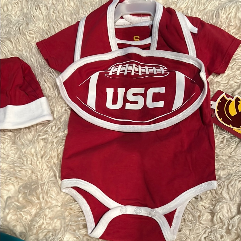 Colosseum Red and White USC Baby Onesie
